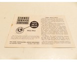 LIONEL POST-WAR TRAINS SERVICE STATION LISTINGS 1952-53 - GOOD- H12A - $3.49