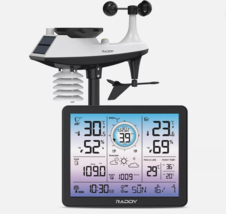 Raddy VP7 Weather Station Wireless Indoor Outdoor w/ 7.4&#39;&#39; Digital Color... - $74.79