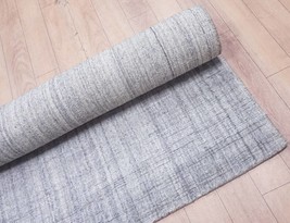 Handtufted Smoke Grey 100% Wool Soft Feel Modern 5x8ft Living Room Handloom Rug - £359.49 GBP