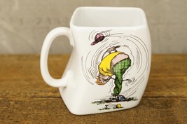 Golf Humor Vintage Twisted Cartoon The Results of Overswing Coffee Cup - £10.06 GBP