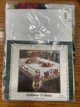 Vintage Bardwil Holiday Tribute Round Tablecloth  70&quot;, Made in Taiwan Sp... - £14.72 GBP