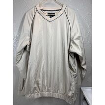 Footjoy Windbreaker Jacket Mens Beige Golf V Neck Classic Pullover Size XL - $34.96 CAD