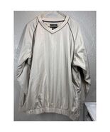Footjoy Windbreaker Jacket Mens Beige Golf V Neck Classic Pullover Size XL - $34.96 CAD