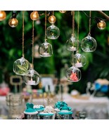 Set of 18 Hanging Tealight Holders, 8CM Glass Hanging Orbs For Wedding L... - $32.90