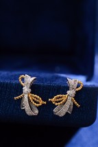 1.50 Ct Round D/VVS1 Diamond Stud Dangle Earrings 14K White Gold Over Screw Back - £83.90 GBP