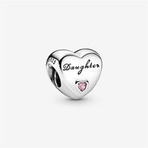 S925 Sterling Silver Daughter Heart Charm,Fit Pandora Bracelet,Gift for Her - $15.99