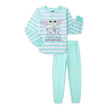 Star Wars Baby Yoda Girls Long Sleeve Top/Pants 2-Piece Pajama Set Size XS (4-5) - £15.47 GBP