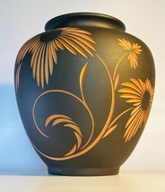Terra Sigilata Sgraffito Clay Pottery Vase by Wormser Mid-Century West G... - $55.00
