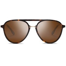 SOJOS Retro Aviator Polarized Sunglasses for Women Men Double Bridge Ladies Shad - £26.58 GBP