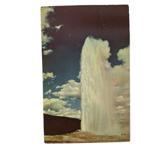 Postcard Old Faithful Geyser Eruption Yellowstone National Park Chrome P... - £6.02 GBP