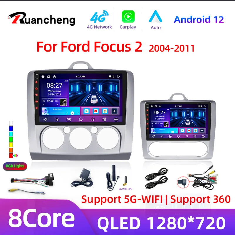 Android 12 Car Radio for Ford Focus 2 3 Mk2 Mk3 2004 2005 - 2011 Multimedia - £89.07 GBP+