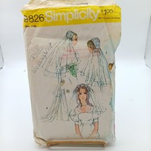 Vintage Sewing PATTERN Simplicity 9826, Misses 1971 Bridal Veil for Wedd... - £13.64 GBP