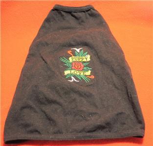 Puppy Love T-Shirt for Small Medium Toy Dogs Black Rose Bud Boy Dogs - $1.99