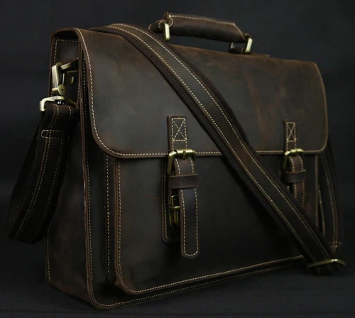 Se genuine leather men briefcase 15 laptop bag work business bag shoulder messenger bag thumb200
