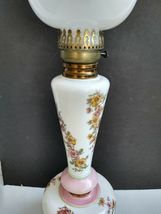 Vintage 3 Tier Parlor Table Lamp Floral Design Milk Glass Shade Crest Co (?) 26" image 4