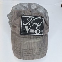 Distressed Ford Logo V8 Adjustable Snapback Baseball Cap Trucker Hat - £8.59 GBP