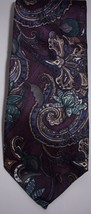 Vintage Pierre Cardin Men’s Plum White Tan &amp; Gray Paisley Tie - £4.68 GBP