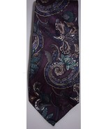 Vintage Pierre Cardin Men’s Plum White Tan &amp; Gray Paisley Tie - $5.99