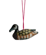 VTG Wooden Mallard Duck Ornament Hand Carved & Painted Bird folk art cottagecore - $11.75