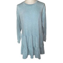 Wild Fable Tie Dye Tiered Mock neck Dress or tunic long sleeved light bl... - £14.11 GBP