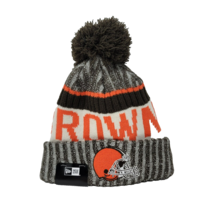 New Era NFL Cleveland Browns Football Brown Orange Knit Pom Pom Beanie Hat - £19.65 GBP