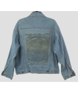 Telluride Colorado Vintage 90s Ski Camping Resort Embossed Blue Denim Ja... - $79.12