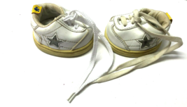 Build A Bear White Tennis Shoes With Silver Star Sneakers - £6.20 GBP