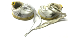 Build A Bear White Tennis Shoes With Silver Star Sneakers - £6.32 GBP