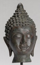 Buddha - Antik Thai Stil Chiang Saen Halterung Bronze Buddha Kopf - 26cm/25.4cm - $226.90