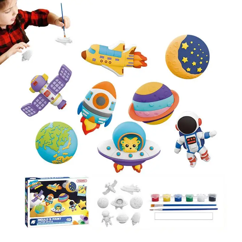 Plaster Figurines To Paint 8Pcs Cute Paintable Craft Making Toy Kit Kids - £13.58 GBP+