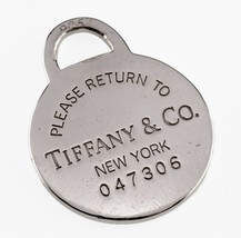 Tiffany & Co. Sterling Silver "Return to" Tag Charm w/ Serial Number Nice - $118.14