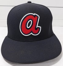 Atlanta Braves Hat New Era 59FIFTY Men&#39;s 7 1/4 Navy Red MLB Logo lowerca... - $351.44 MXN