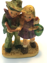 Hand Painted Ceramic German Boy Girl &quot;The Strollers&quot; Figurine - $9.89