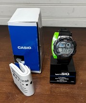 NEW Casio Men&#39;s Quartz Analog-Digital Black Resin Band 44mm Watch AE1000W-1BVCF - £19.93 GBP