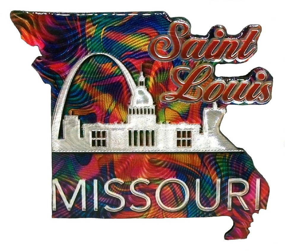 Saint Louis Missouri Jumbo Artwood Foil Fridge Magnet - $7.99