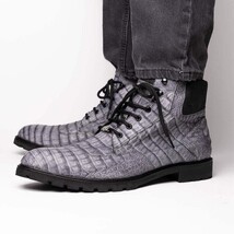 Marco Di Milano Genuine Caiman Belly Boot Leoni Oil Gray image 7