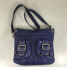 Tignanello Royal Blue Pebbled Leather Crossbody Shoulder Bag Handbag A220099 - £30.23 GBP