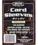 50 Individual Thick Card Sleeves BCW No PVC Jersey Game Used Card - $1.97