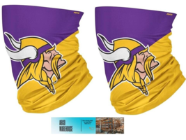 FOCO NFL Minnesota Vikings Gaiter Scarf Face Mask, Polyester (2-PACK) - $36.82 MXN