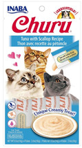Inaba Churu Tuna with Scallop Recipe Creamy Cat Treat 24 count (6 x 4 ct) Inaba  - £25.95 GBP
