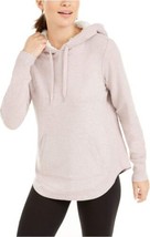 allbrand365 designer Womens Round Hem Hoodie Size Small Color Shimmer Pink - £46.42 GBP