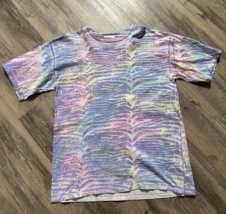 Vtg Surf Mania 90s Tie Dye Zebra Pink Purple Blue SURF Made in USA T-Shi... - $19.24