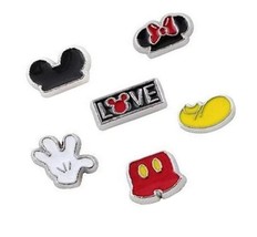 Love Mickey Theme Set of 6 Floating Charms for Locket - £37.79 GBP