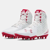 new womens 11 under armour highlight MC molded lacrosse cleats white/red... - £60.04 GBP