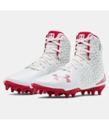 new womens 11 under armour highlight MC molded lacrosse cleats white/red... - $75.99