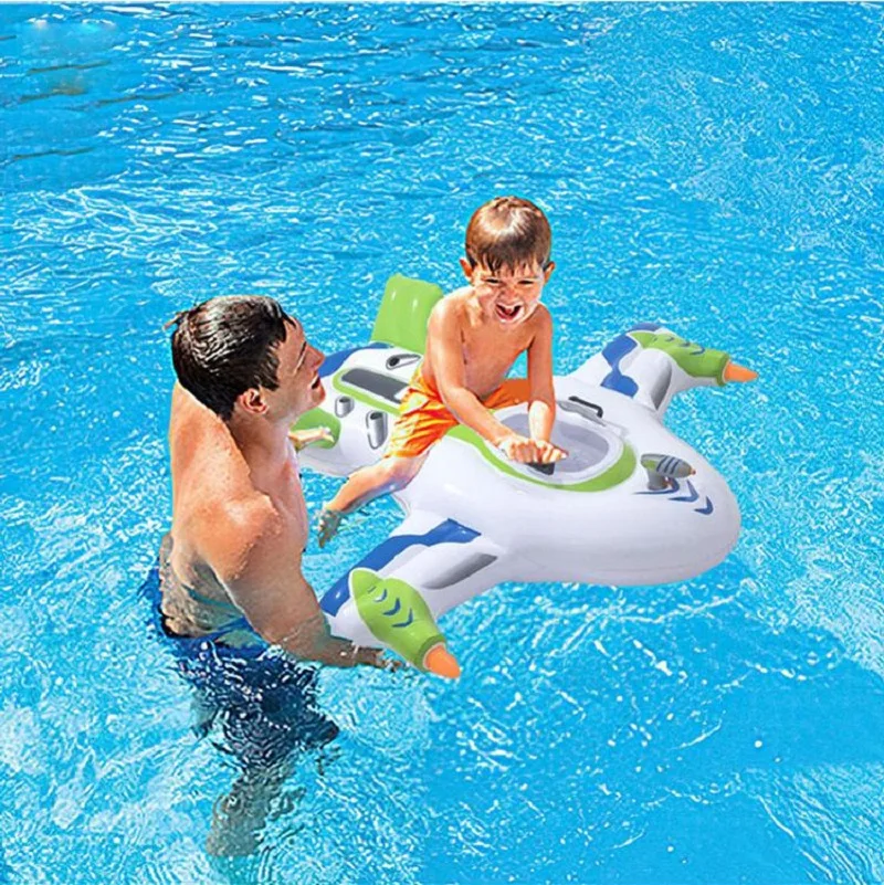 LazyChild Airplane Rider Pool Float Inflatable Pool Floating Toy for Party Sea - £41.31 GBP