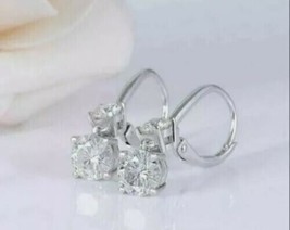 3.40 CT Imitation Diamant Femmes Goutte Pendantes Oreilles 14K Plaqué or Blanc - £74.14 GBP