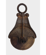 Vintage Myers Cast Iron Pulley &amp; Wooden Wheel H-298 Hay Trolley Barn Farm - $53.69 CAD