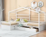 With Three Storage Drawers, Wooden Daybed For 2, L -Shaped Double Bedfra... - $750.99