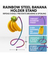 Rainbow Steel Banana Holder Stand – Colorful Fruit Rack, Prevents Bruising - $17.77